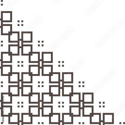 Abstract geometric corner decoration in a simple style
