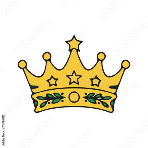 vector golden crown isolated on white