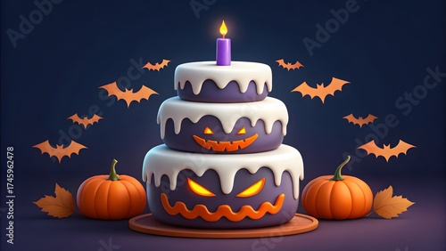 halloween pumpkin with candles