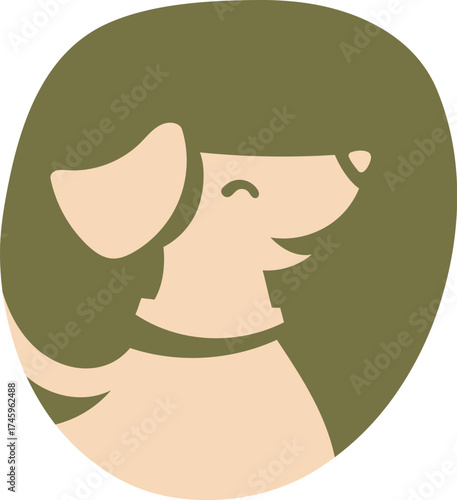 Cute Minimalist Dog Head or Puppy Mascot Icon Vector