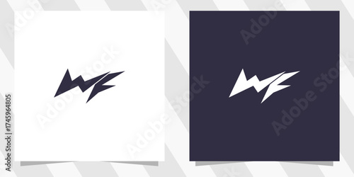 letter wf fw logo design