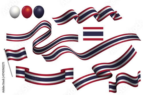 set element design thailand flag for banner, poster