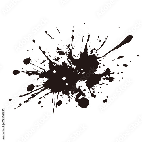 インクの飛び散り・スプラッシュ素材｜Ink Splash Effect, インク汚れ, 黒スミ, 抽象デザイン, ベクター, 背景装飾, カットアウト