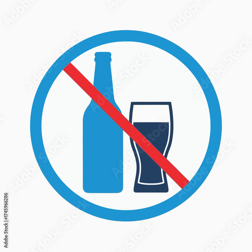 No alcohol sign, prohibition of alcoholic beverages