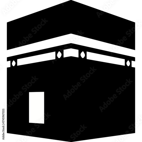 Kaaba icon, the holiest site in islam, located in mecca, saudi arabia, a cubeshaped building that is the direction of prayer for muslims worldwide