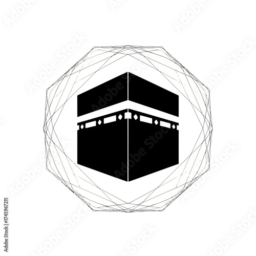 Kaaba icon, the holiest site in islam