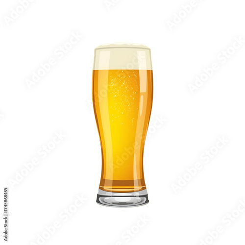 Refreshing Beer Pint A Close-Up Illustration of a Golden Beverage