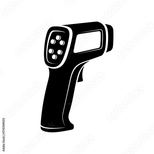 Black silhouette of an infrared thermometer