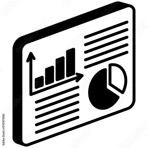 Data Board Mini Illustration Isometric Icon. Use For Modern Concept, Print, Ui, Ux Kit, Web And App Development. Vector Related To Market, Business, Finace