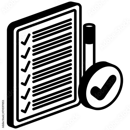 Evaluation Mini Illustration Isometric Icon. Use For Modern Concept, Print, Ui, Ux Kit, Web And App Development. Vector Related To Market, Business, Finace