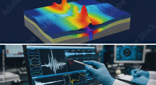 3D seismic data and analysis in lab.