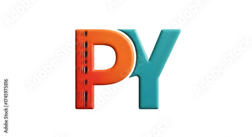 Creative PY lettering logo for Python programming language.