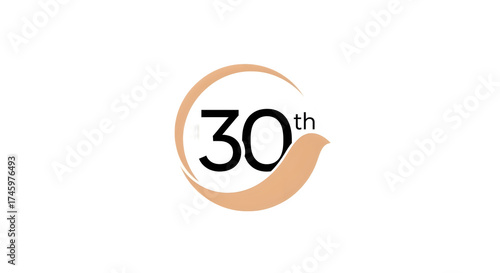 Elegant 30th Anniversary Logo Design with Swirling Accents.