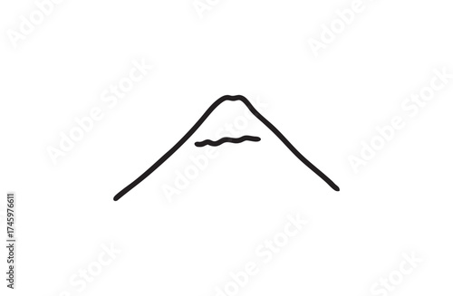 手描きの富士山　シンプルなイラスト