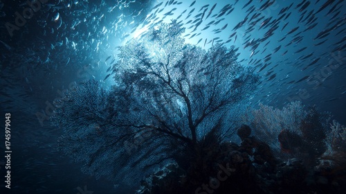 Underwater coral reef scene