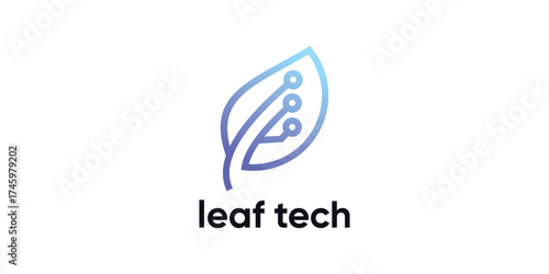 Leaf Tech Logo – Modern Technology Leaf Symbol for Eco Innovation and Digital Growth