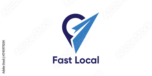 Free Download Fast Local Logo – Modern Delivery and Location Pin Symbol - GFXLoad
