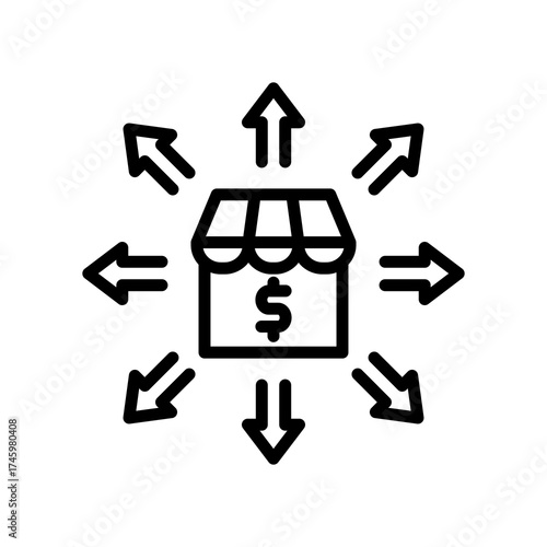 Market Expansion line icon