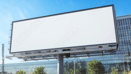 billboard blank mockup and template empty frame for logo or text on exterior street advertising poster screen city background, modern flat style, outdoor banner advertisement