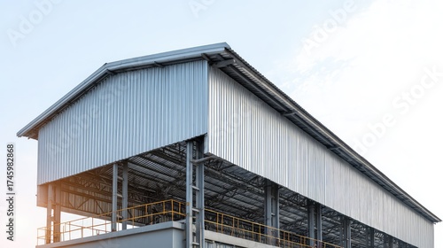 Wallpaper Mural Modern Metal Structure with Industrial Design and Clear Sky Background, Capturing the Essence of Contemporary Architectural Elements and Functional Spaces Torontodigital.ca