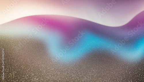 Noisy color gradient background with dark grain and purple, blue and white fluid waves.