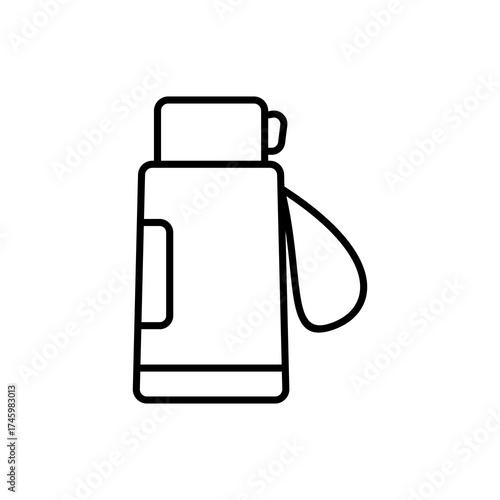 Thermos icon, vector outline isolated on a white background. Trendy and modern design.