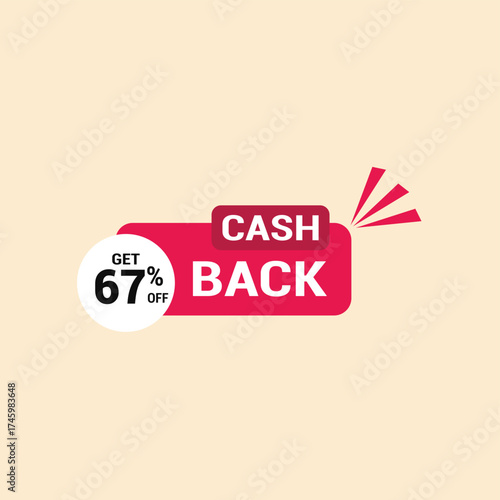 67% cash back offer icon vector a must have for savvy shoppers seeking incredible deals and discounts