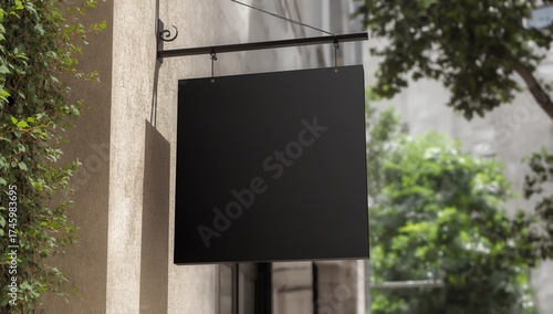 Wallpaper Mural Black empty outdoor signage mockup to add company logo Torontodigital.ca