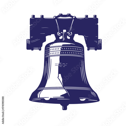 Vintage illustration of the liberty bell symbol representing american independence