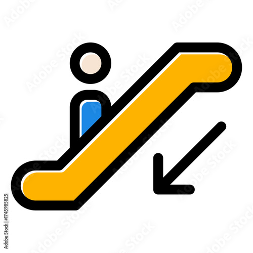escalator down icon