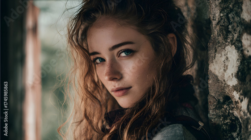 woman, girl, young, view, look, render, photo, picture, research, cast, post, script, ligth, red hair, red lips, 