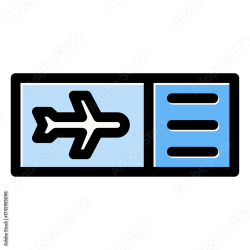 airplane flight ticket icon