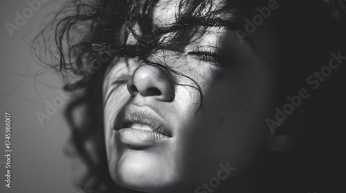 woman, girl, young, view, look, render, photo, picture, research, cast, post, script, ligth, red hair, red lips, 