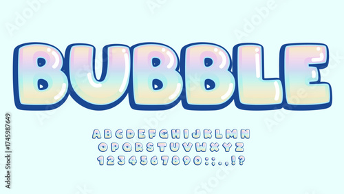 colorful bubble cartoon rounded typography