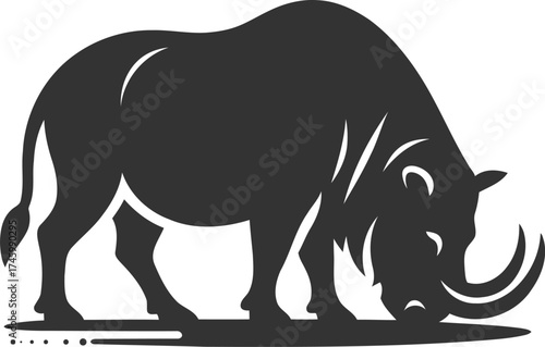 Black vector of a babirusa silhouette illustration