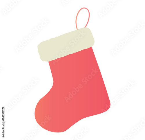 Christmas red stockings_Holiday vector illustration