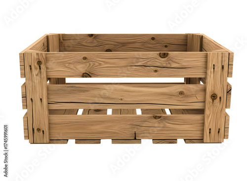Wallpaper Mural Empty wooden crate isolated on white background for storage use Torontodigital.ca