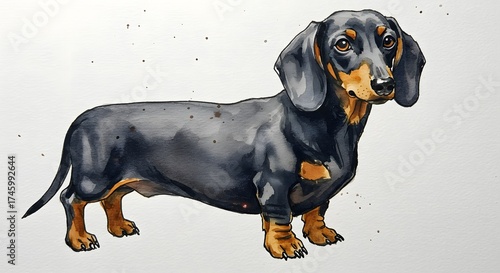 Charming dachshund with soulful eyes brings a touch of playful elegance to your brand, perfect for pet lovers and designs needing a heartwarming element