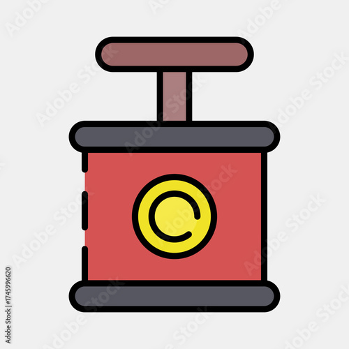 Icon tnt. Gold mining elements. Icon in filled line style.