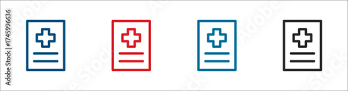 Medical records icon. Outline icon.