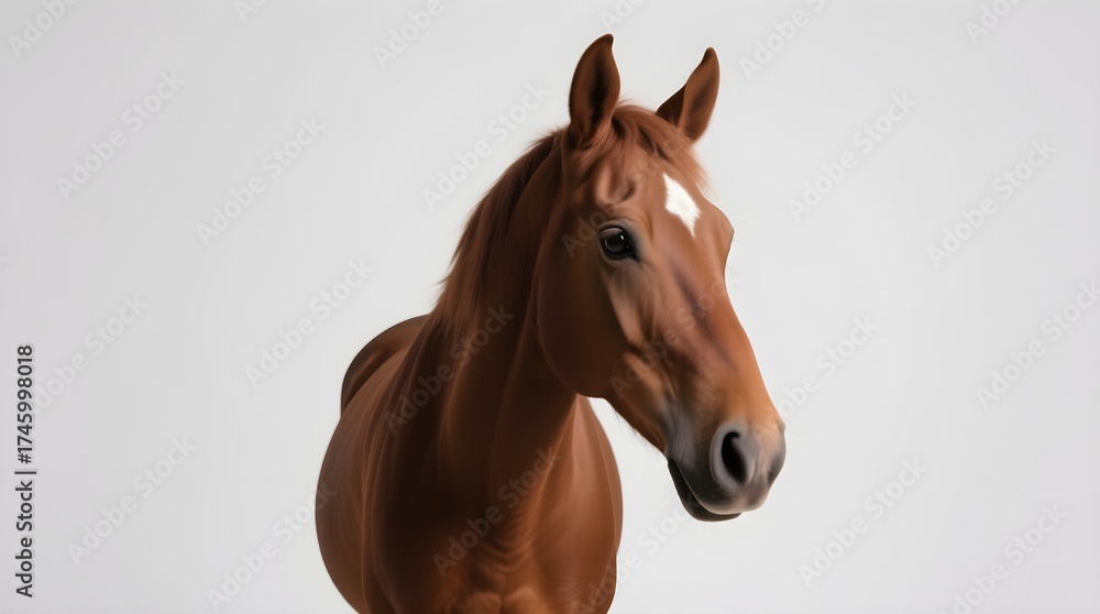 Obraz premium brown horse on plain background