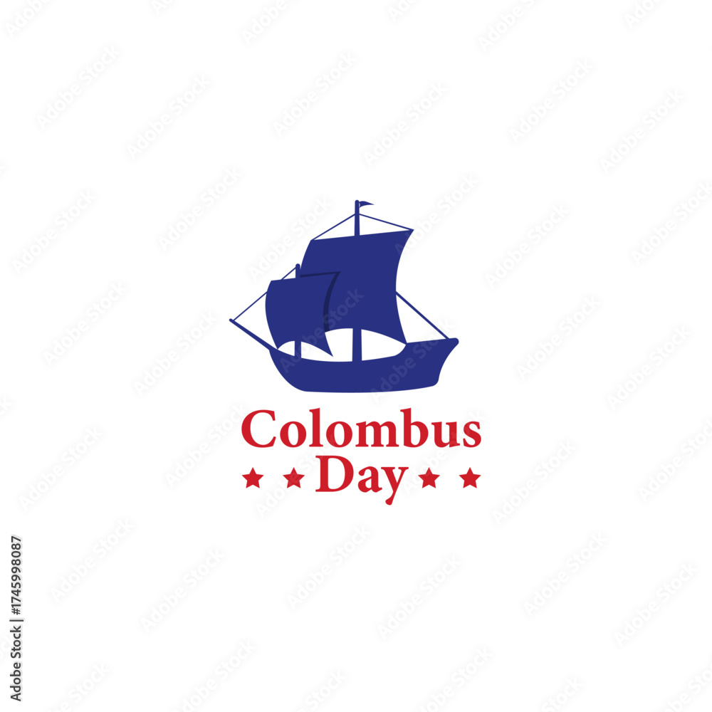 Fototapeta premium Historical Sailing Ship Vector for Columbus Day