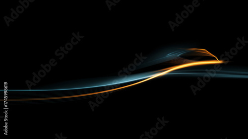Abstract motion blur with dynamic neon lines, capturing futuristic athletic energy on dark background.