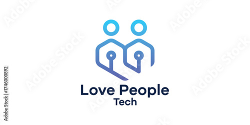 Love People Logo, Technology Unity, Partnership Symbol