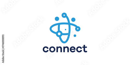 Global Digital Logo, Planet Technology, Protection Orbit Symbol