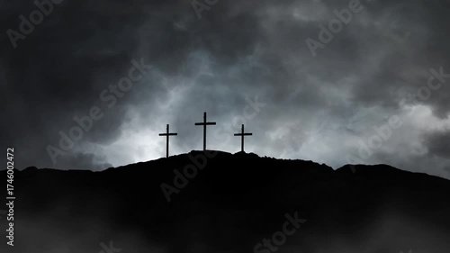 Cross of Jesus with  Storm in the Background
