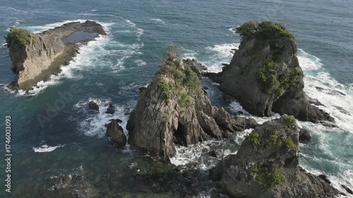 Aerial view of Izu peninsula coastline, Shizuoka Prefecture