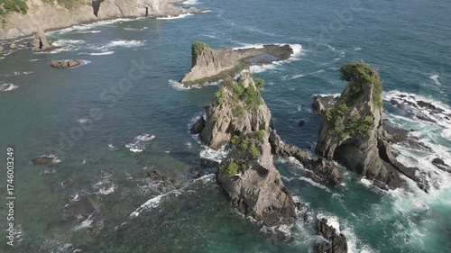 Aerial view of Izu peninsula coastline, Shizuoka Prefecture