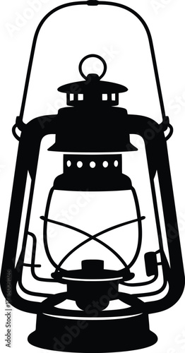 Vintage old kerosene oil lantern silhouette design for rustic and nostalgic themes