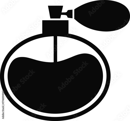 Elegant vintage perfume atomizer scent bottle silhouette design